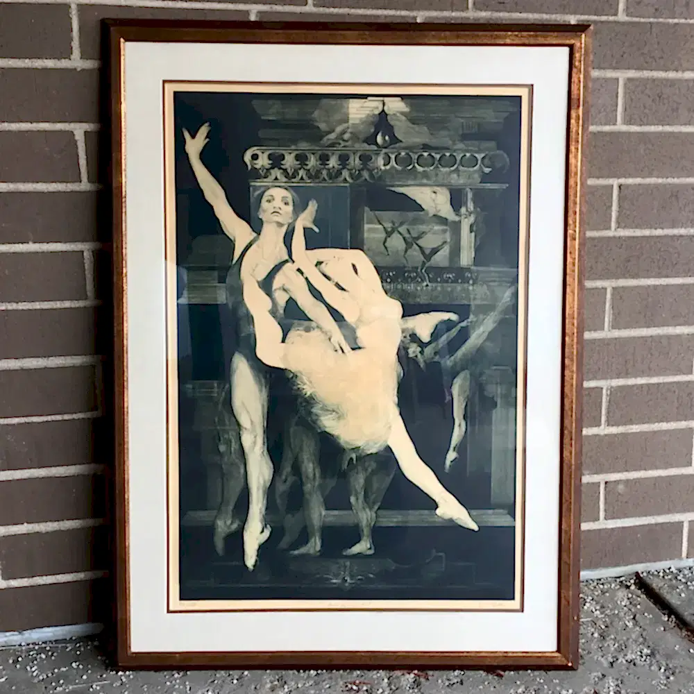 G.H. Rothe framed mezzotint - Arabesque II