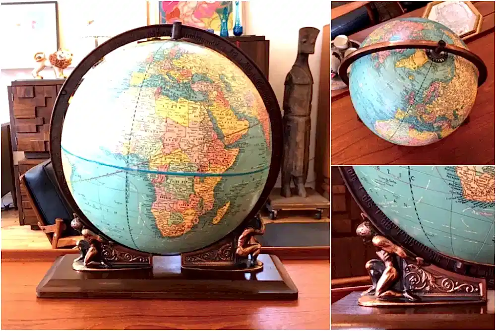 Crams Globe - Bronze Atlas Figure Base