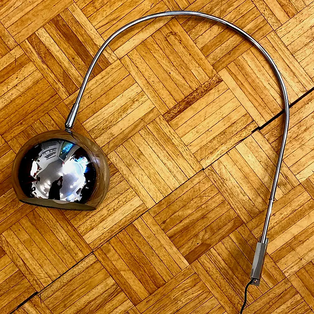Vintage modern chrome eyeball wall lamp