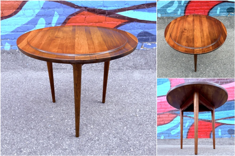 Jens Risom round tripod accent table