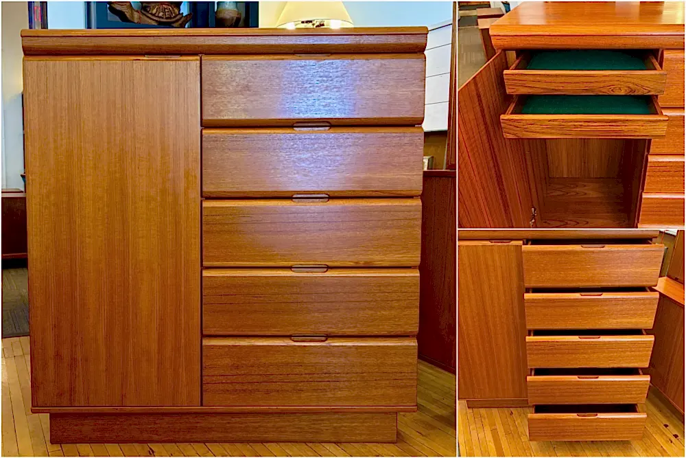Danish modern teak double chest