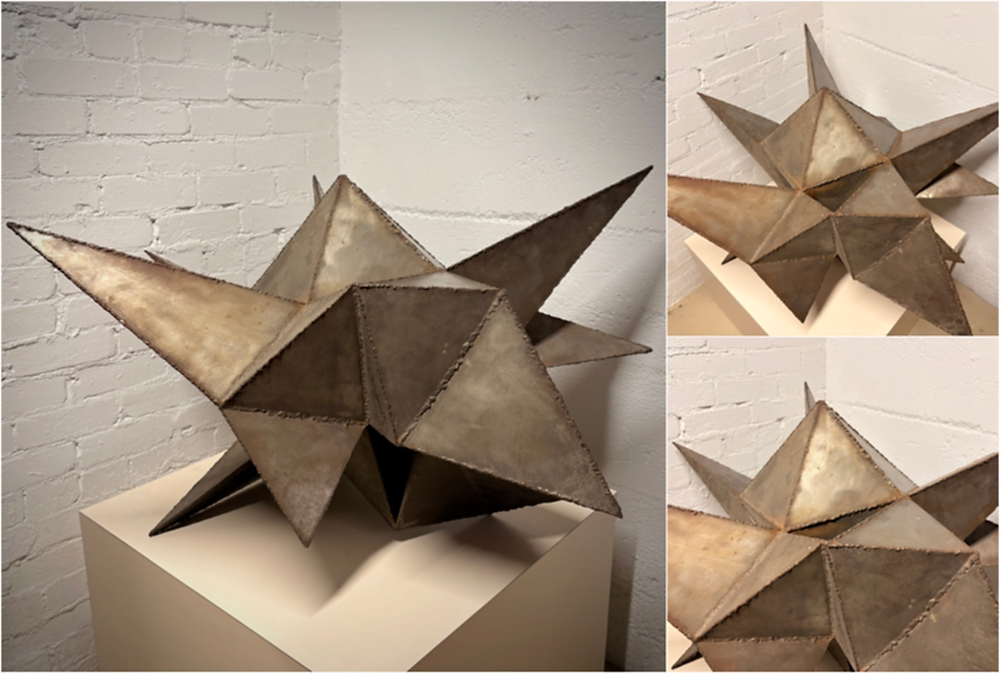 Modernist abstract sheet metal sculpture