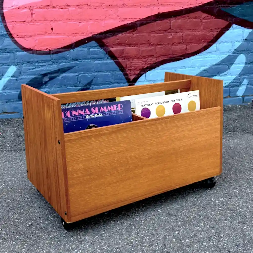 Bruksbo teak media cart