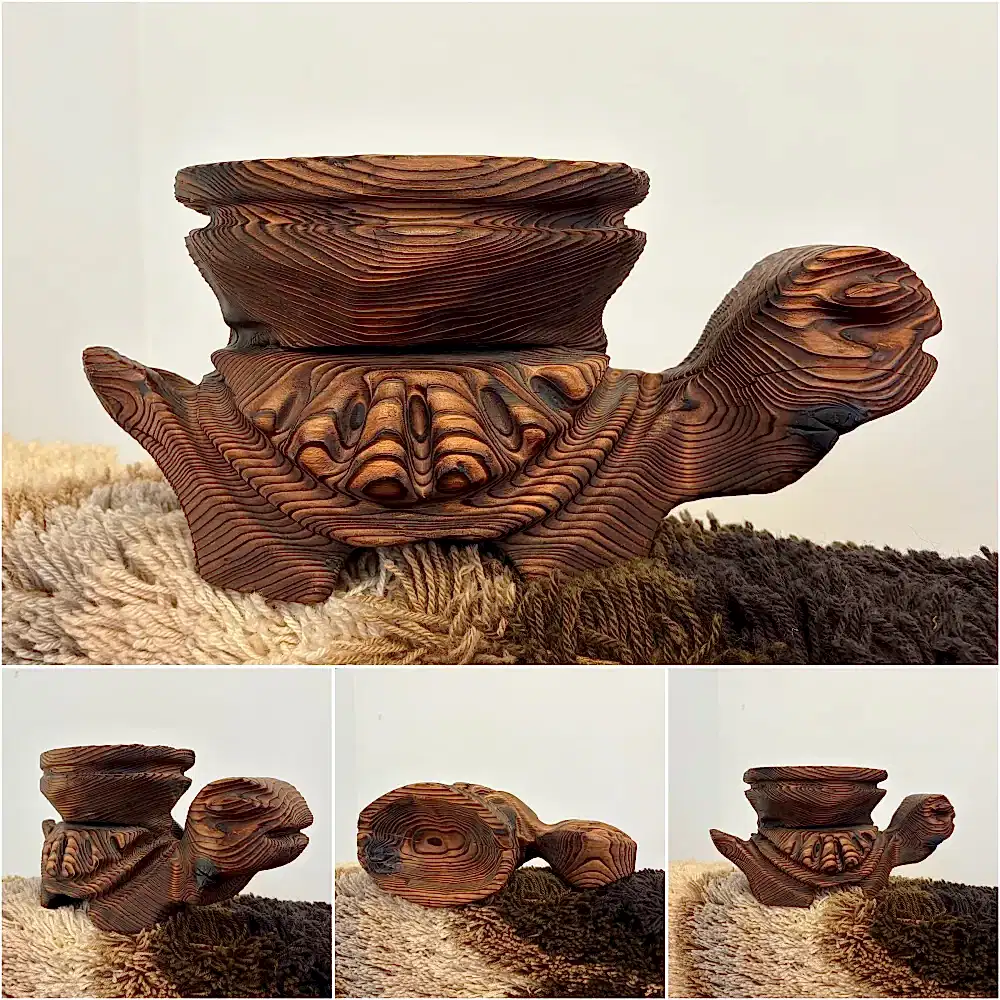 WITCO carved wood tortoise