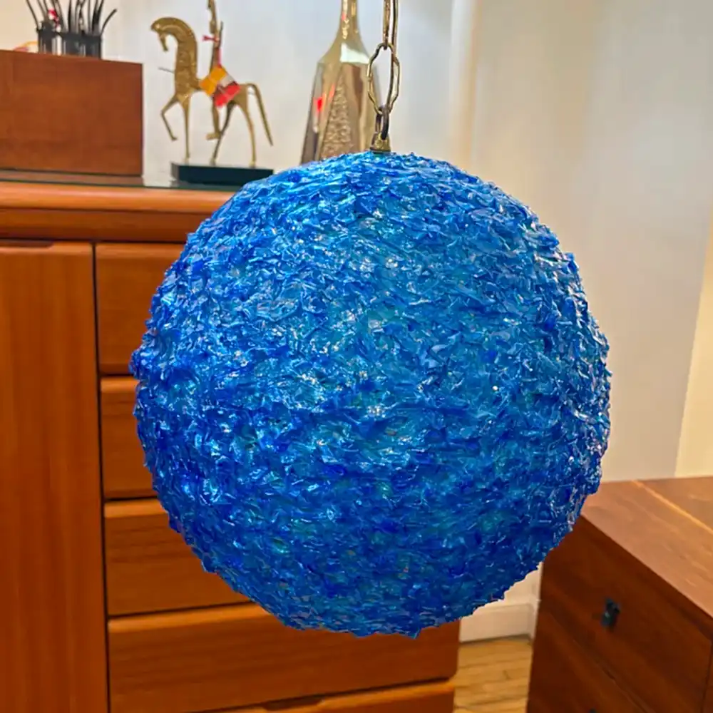 Spun fiberglass "spaghetti" swag pendant