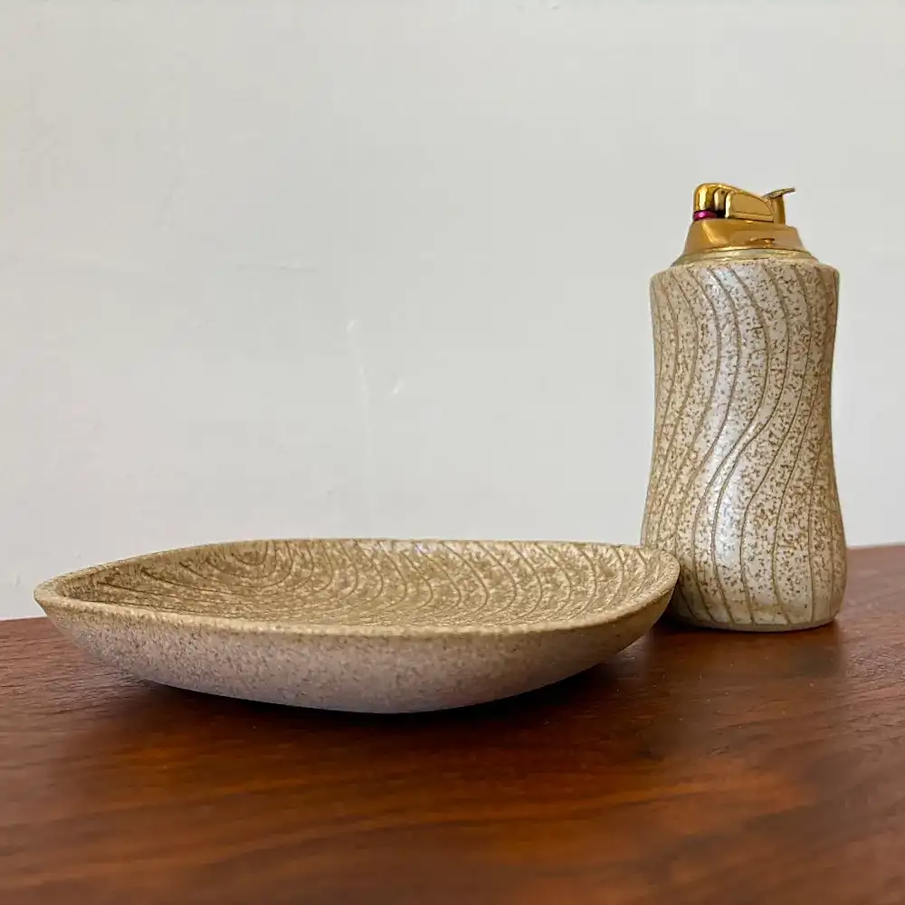 Home decor - Jane and Gordon Martz ashtray and lighter