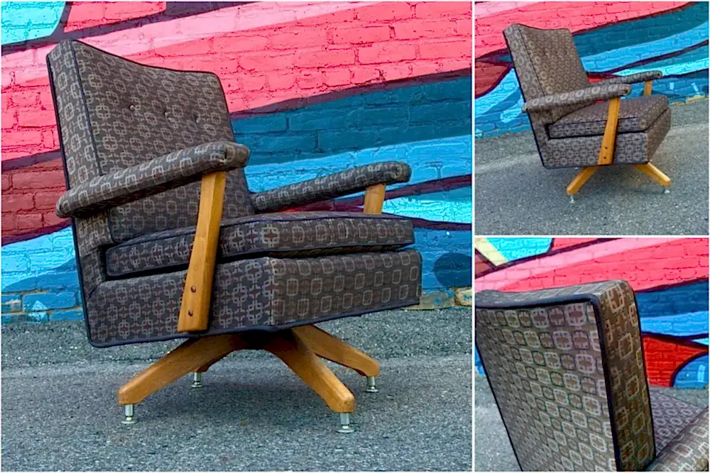 Mid-century swivel rocking chair