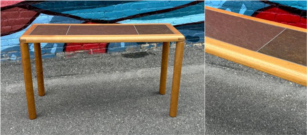 Teak and tile console table - Gangso Mobler